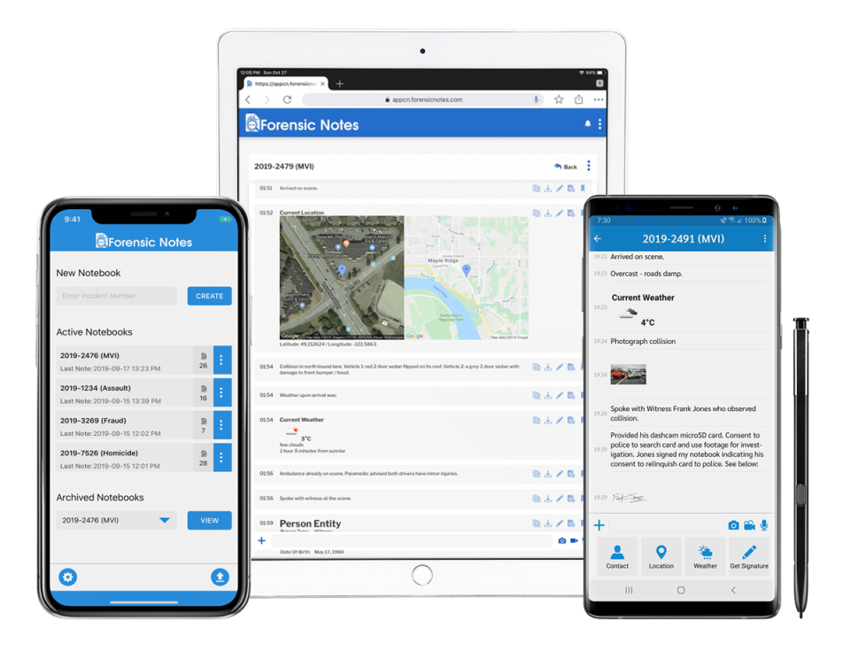 screenshot of Forensic Notes